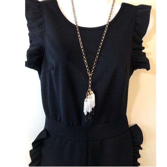 ✨NEW✨Classy Black Pants Ruffle Jumpsuit - Picture 2 of 6